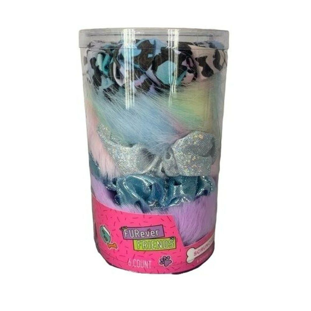 Furever Friends‎ 6 Count Scrunchie Hair Accessories Rainbow Animal Print Set